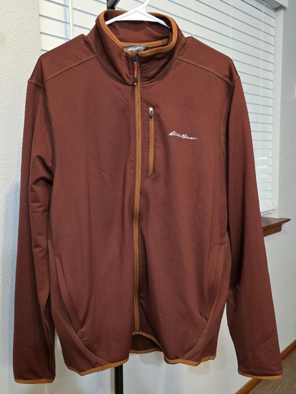 NWT Eddie Bauer Men's Grid Fleece Full Zip Jacket